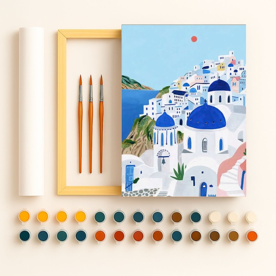 🎨 Kit de peinture par numéros — "Santorin"
