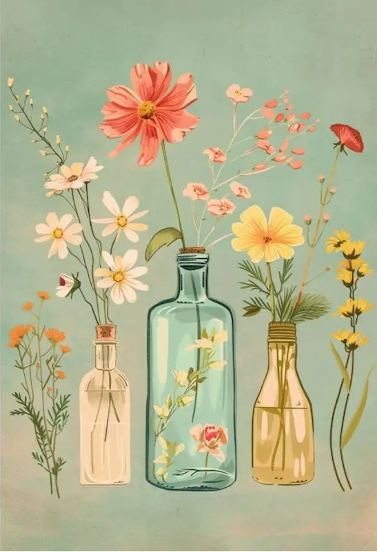 🎨 Kit de peinture par numéros — "Composition florale"