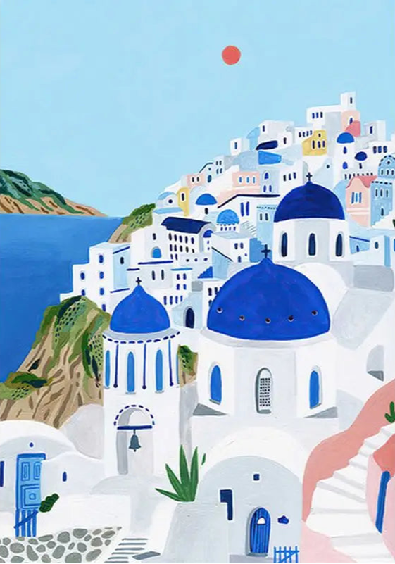 🎨 Kit de peinture par numéros — "Santorin"