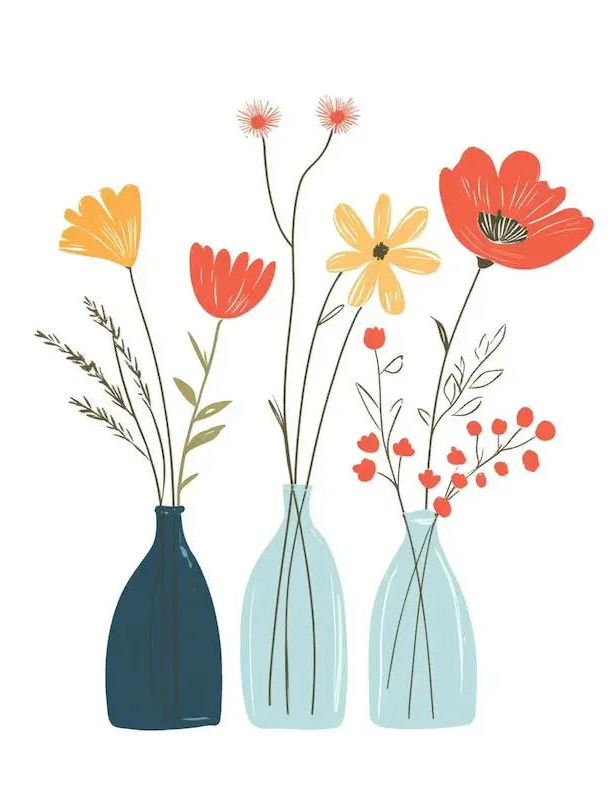 🎨 Kit de peinture par numéros — "Trio floral"