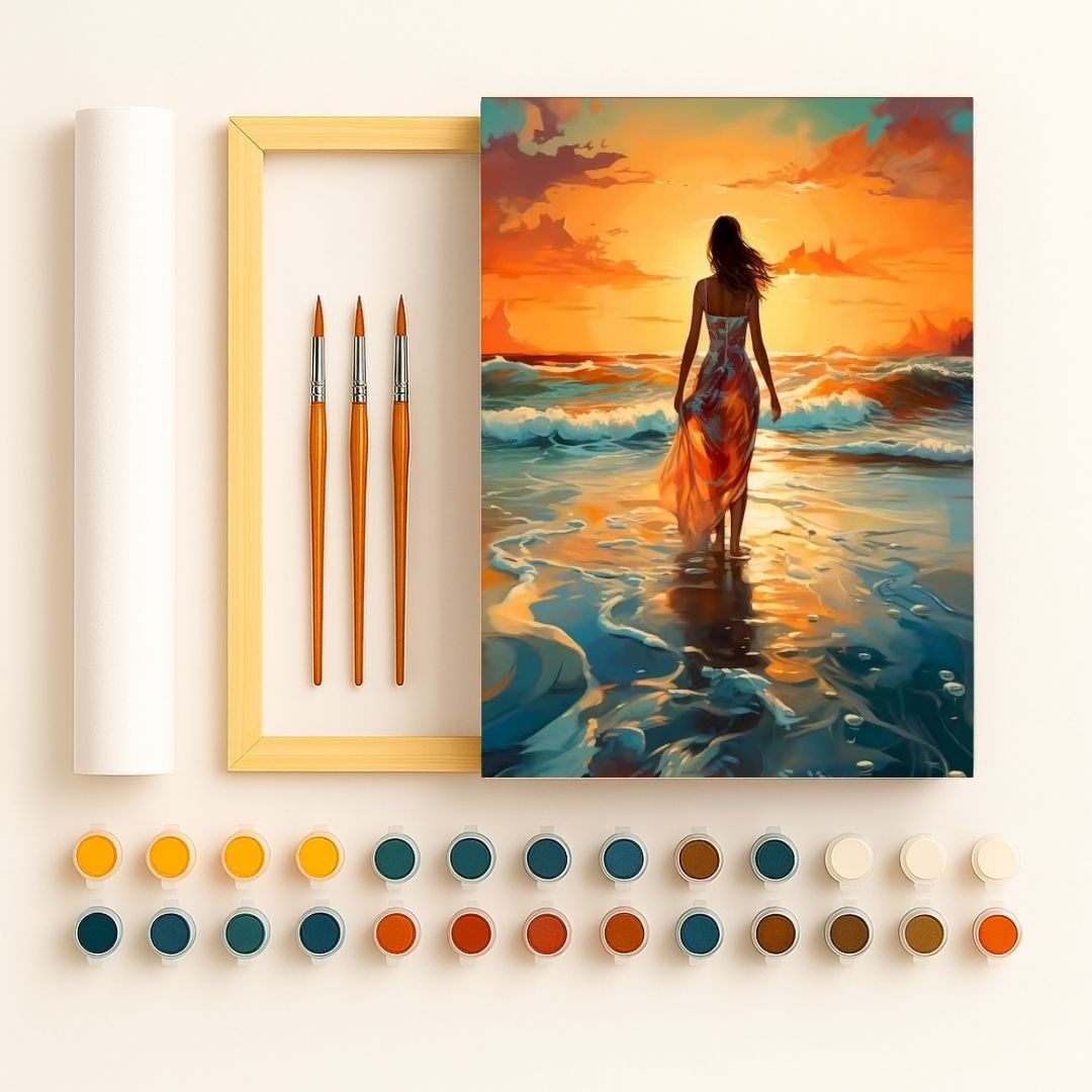 🎨 Kit de peinture par numéros — "Les pieds dans l'or"