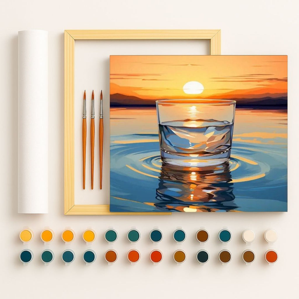 🎨 Kit de peinture par numéros — "Soleil à demi-plein"