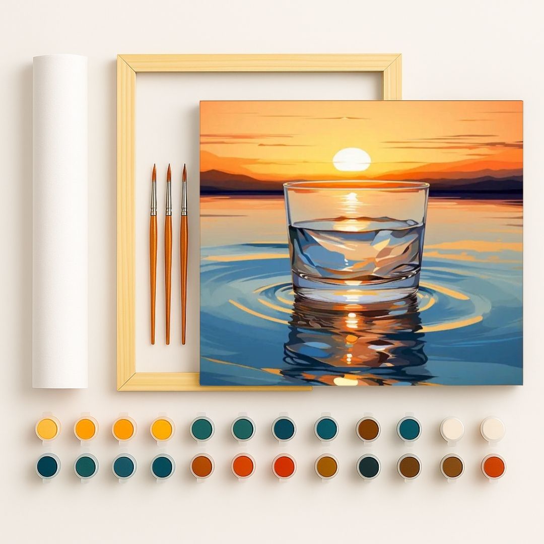 🎨 Kit de peinture par numéros — "Soleil à demi-plein"