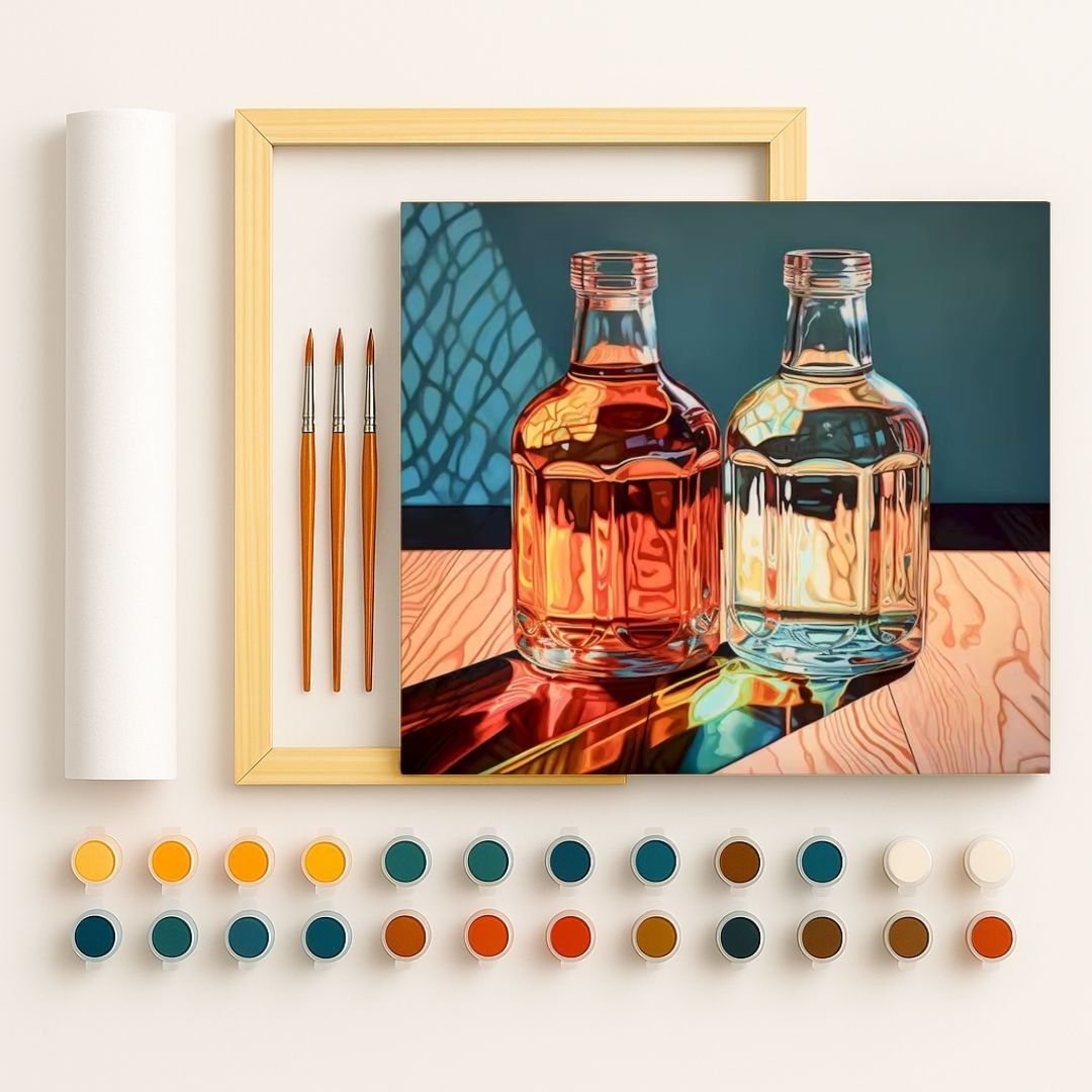 🎨 Kit de peinture par numéros — "Lumière en bouteille"