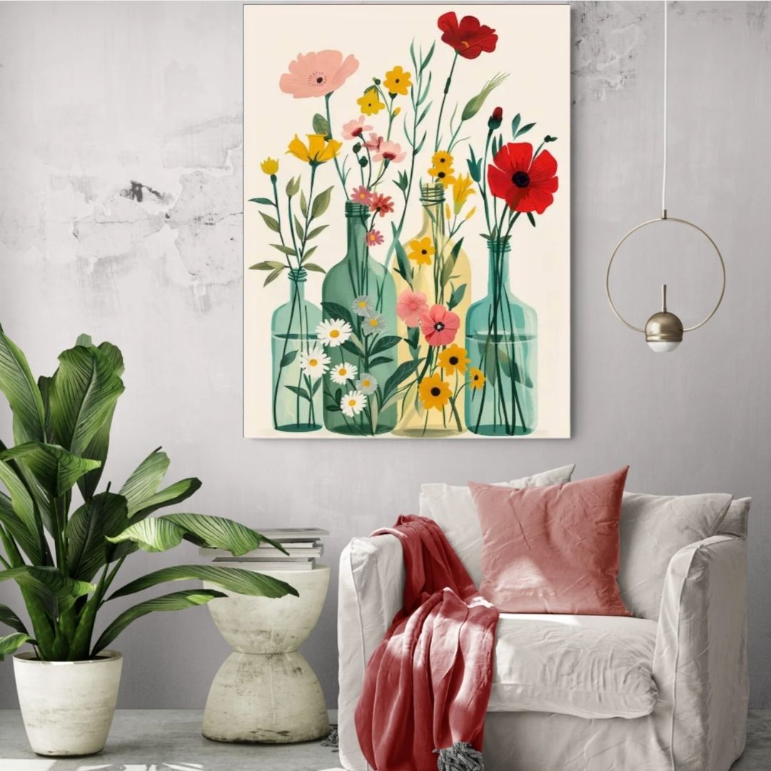 🎨 Kit de peinture par numéros — "Fleurs en flacons"