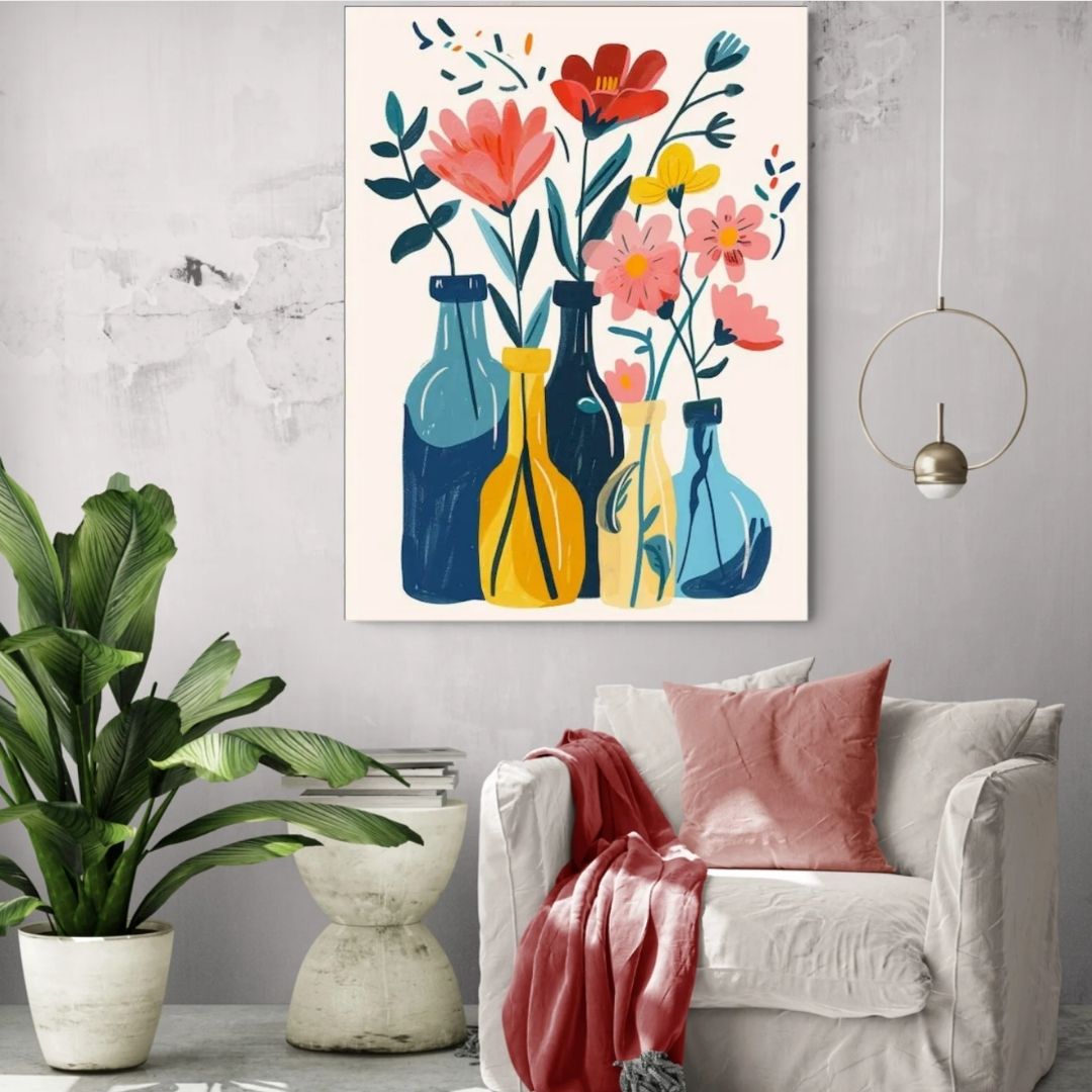 🎨 Kit de peinture par numéros — "Vase de saison"