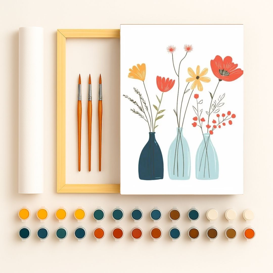 🎨 Kit de peinture par numéros — "Trio floral"