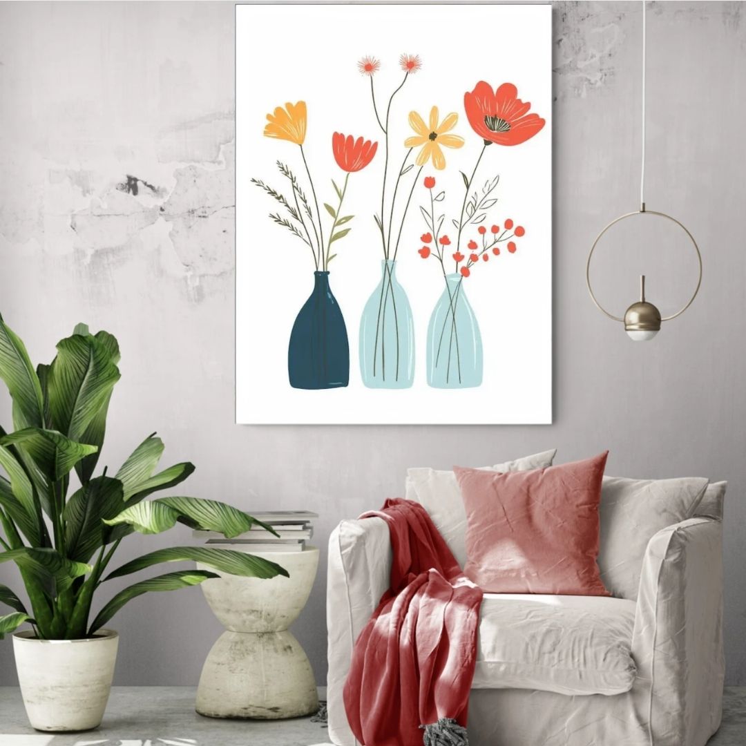 🎨 Kit de peinture par numéros — "Trio floral"