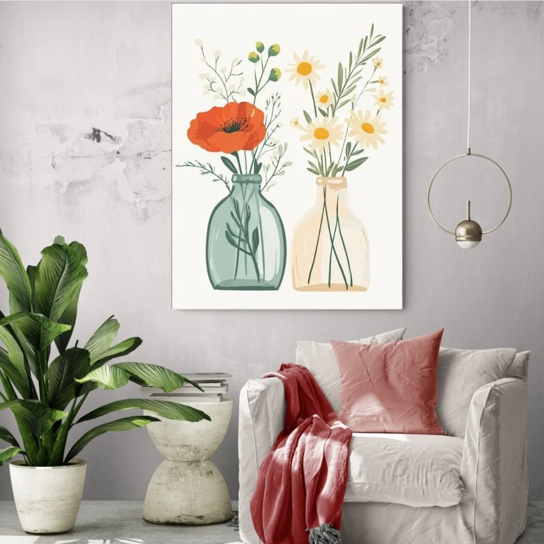 🎨 Kit de peinture par numéros — "Duo floral"