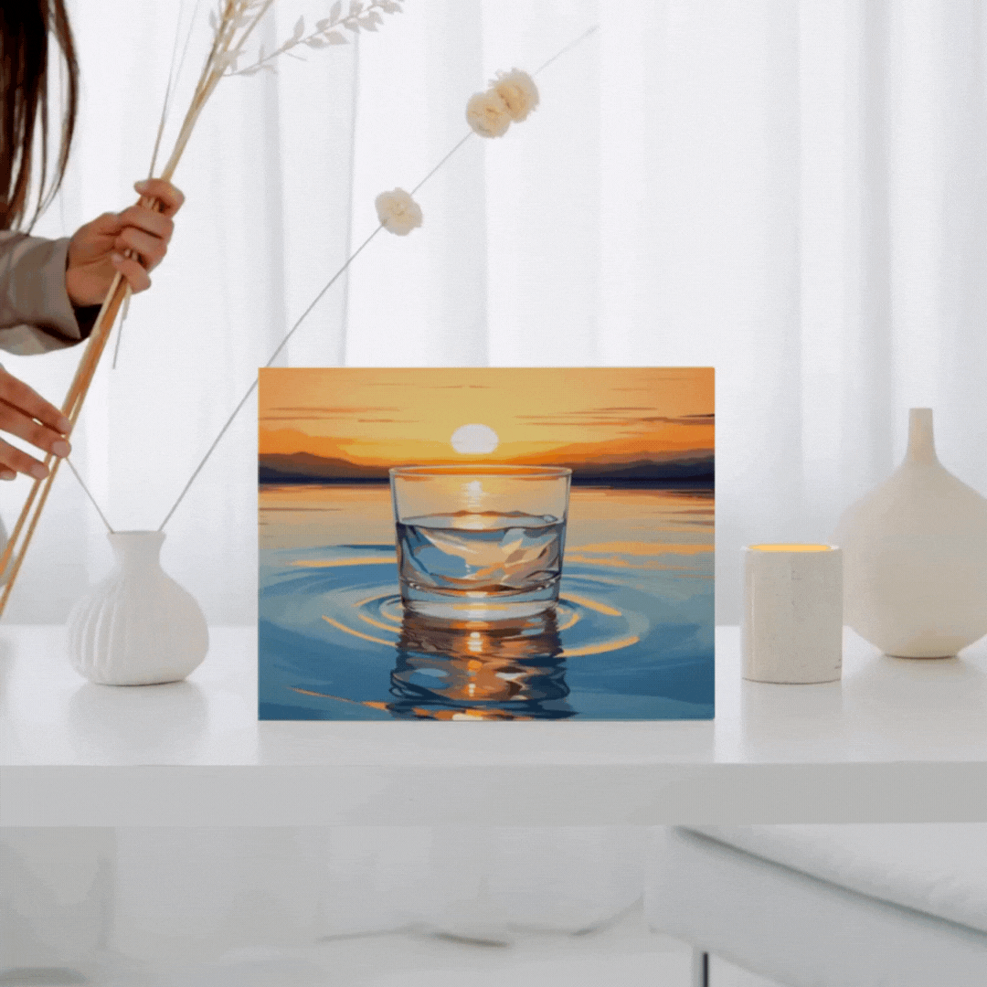 🎨 Kit de peinture par numéros — "Soleil à demi-plein"