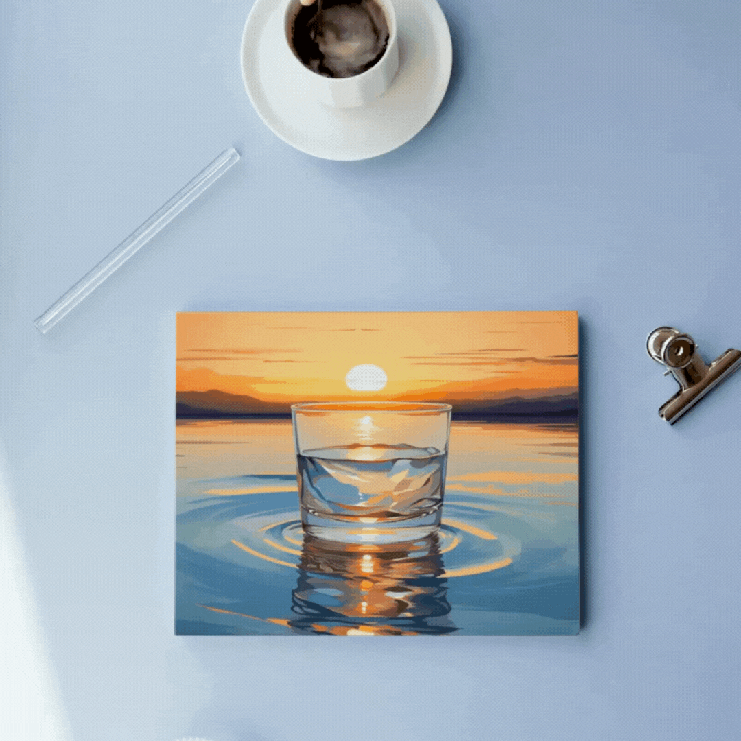 🎨 Kit de peinture par numéros — "Soleil à demi-plein"