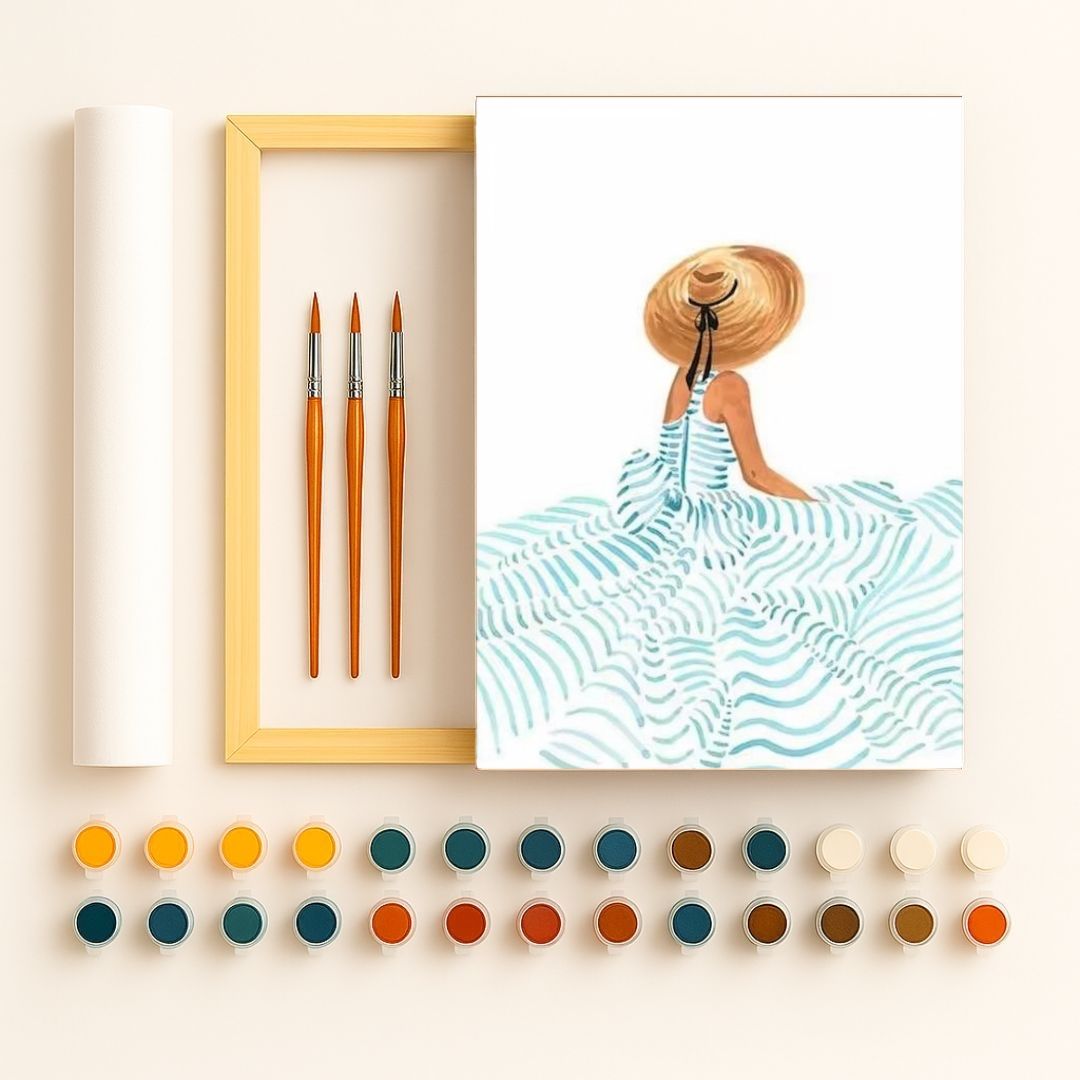 🎨 Kit de peinture par numéros — "Bleu d'été"